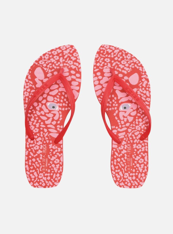 Chinelo de Dedo Vermelho Print Flash Flex