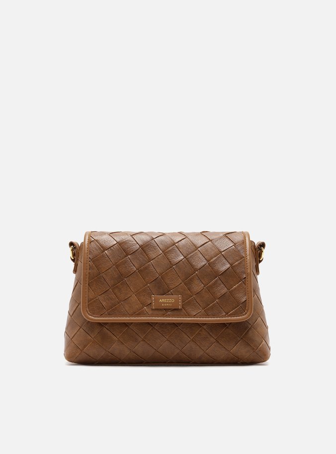 Bolsa Tiracolo Marrom Claro Tressê Média Tag