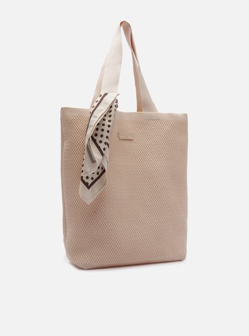 Bolsa Shopping Off White Crochê Grande Lenço Brizza | Arezzo