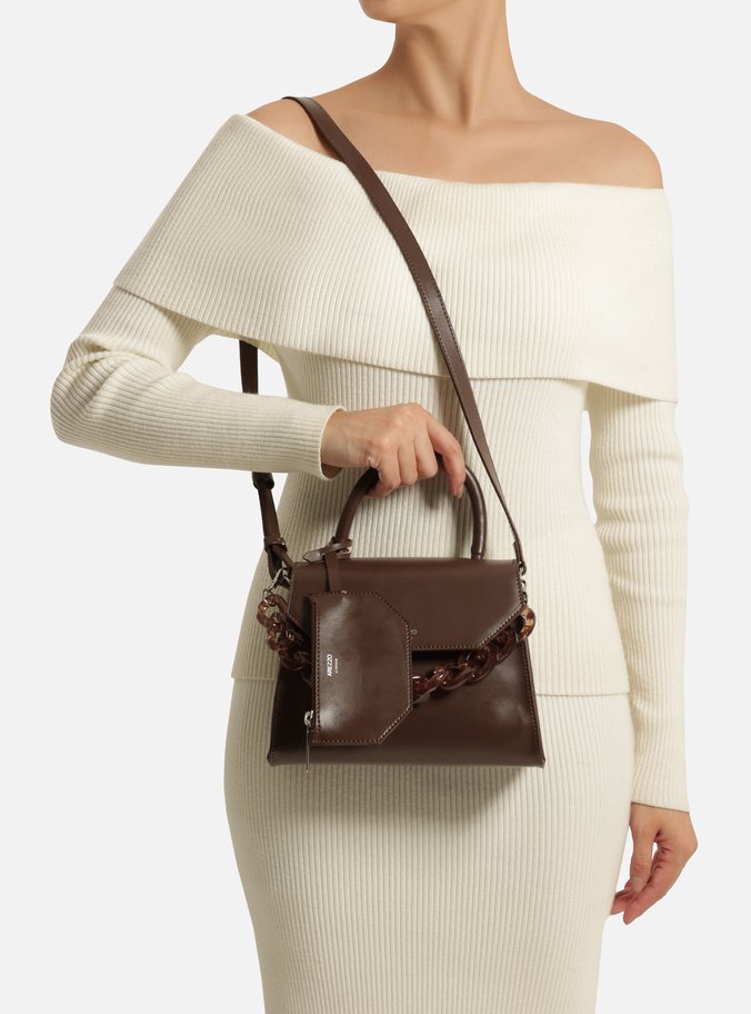 Bolsa Satchel Marrom Iara Média Translúcida