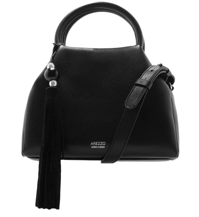 Bolsa Couro Tiracolo Pequena Preta