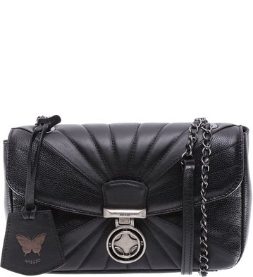 Bolsa Couro Tiracolo Média Raggio Borboleta Preta