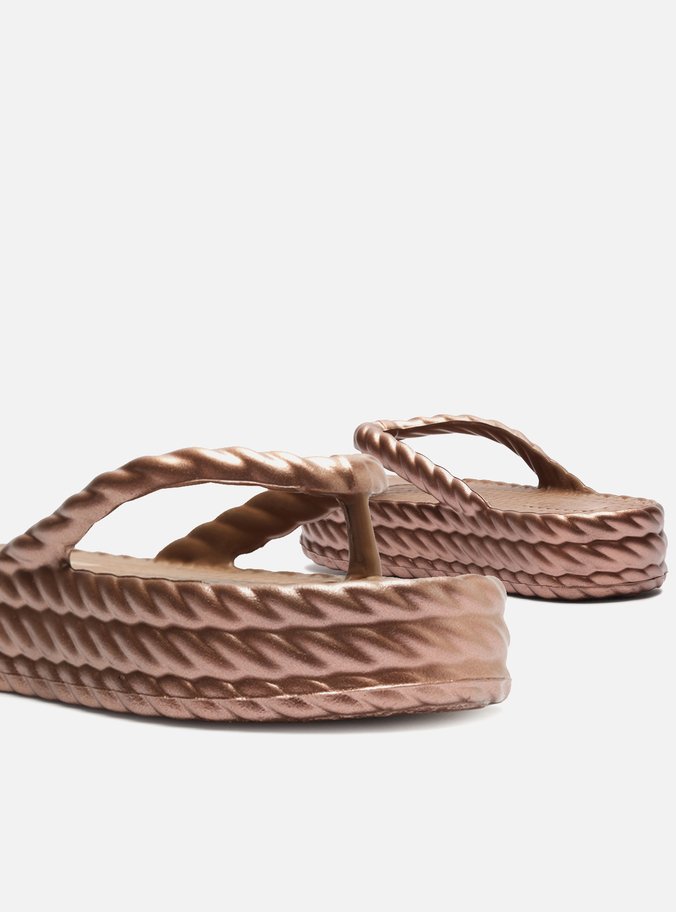 Sandália Marrom Metal Flatform Marrocos Mid