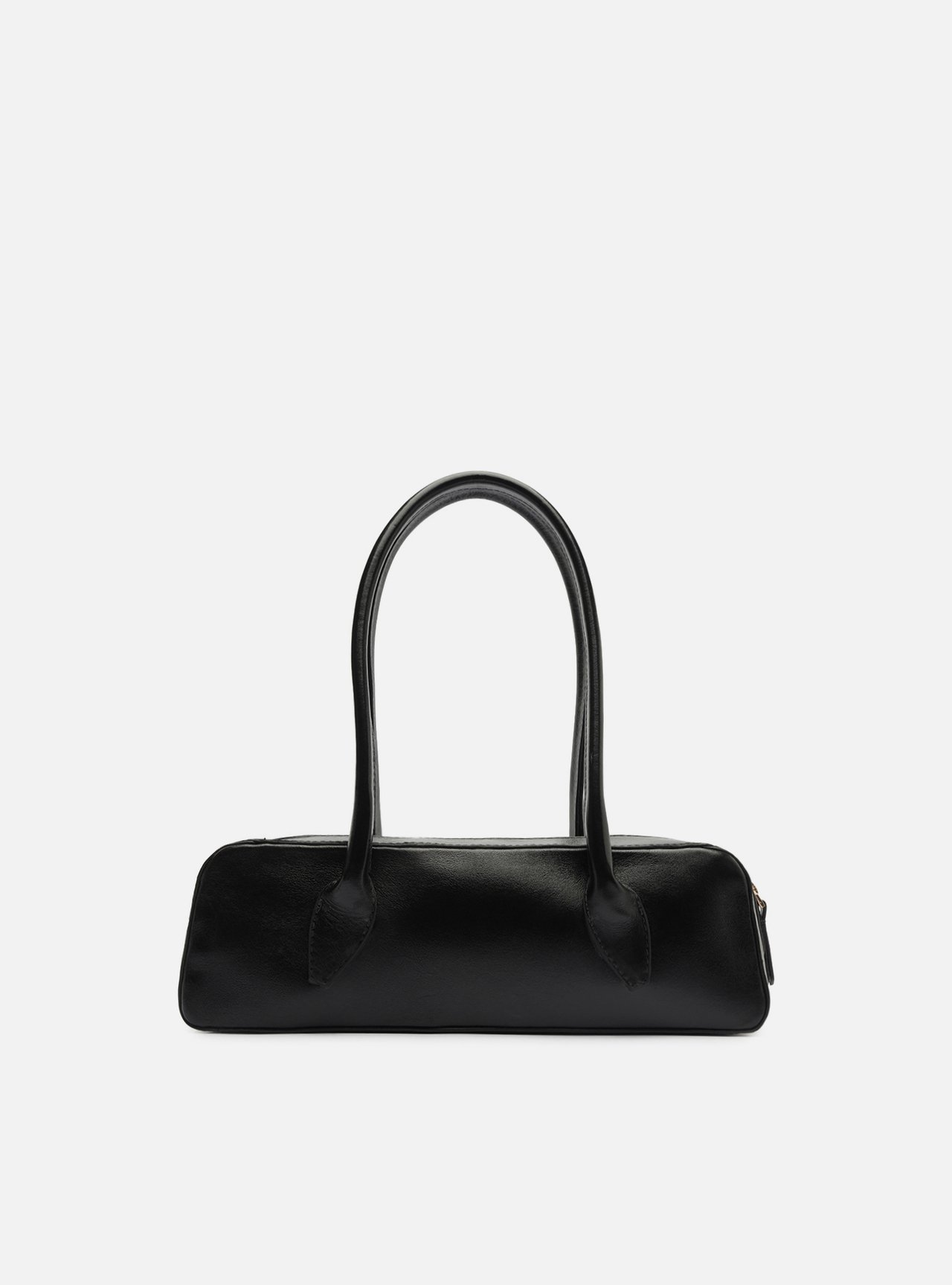 Bolsa Shoulder Preta Couro Média Metais — foto 3