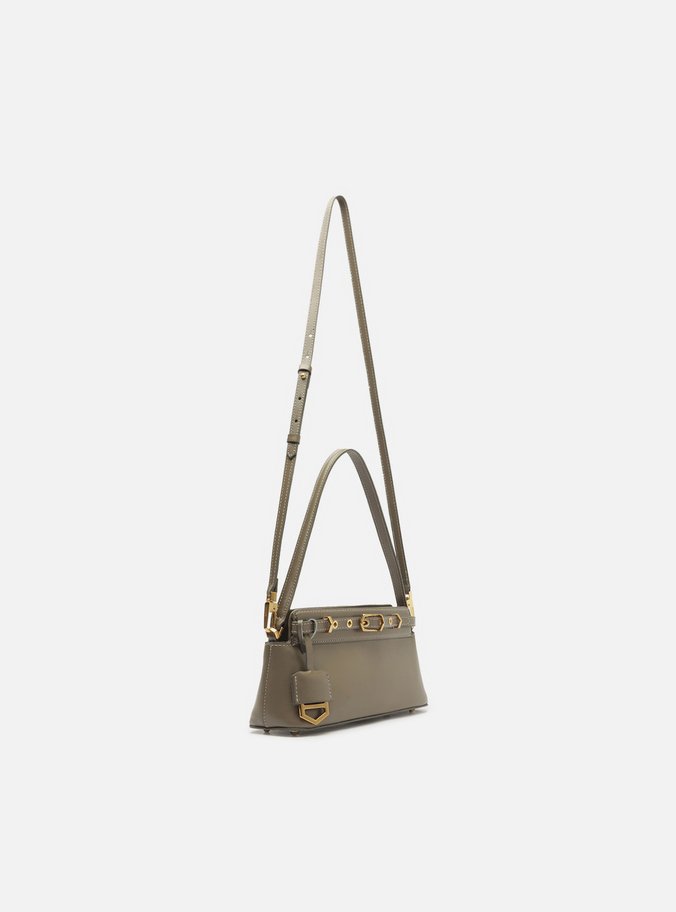 Bolsa Tiracolo Cinza Couro Pequena Victória