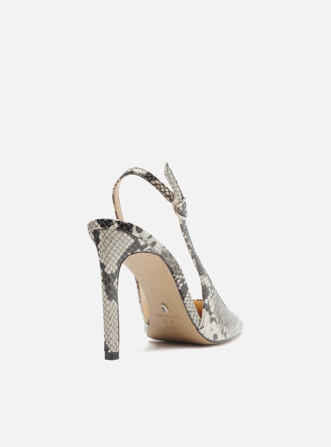 Scarpin Snake Bico Quadrado Slingback