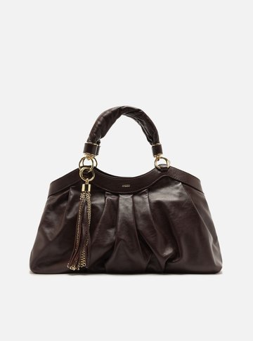 Arezzo — Bolsa Tote Vermelha Couro Grande Franzida