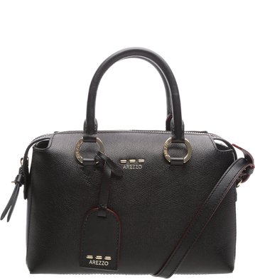 Bolsa Couro Tote Média Montecchio Charm Preta