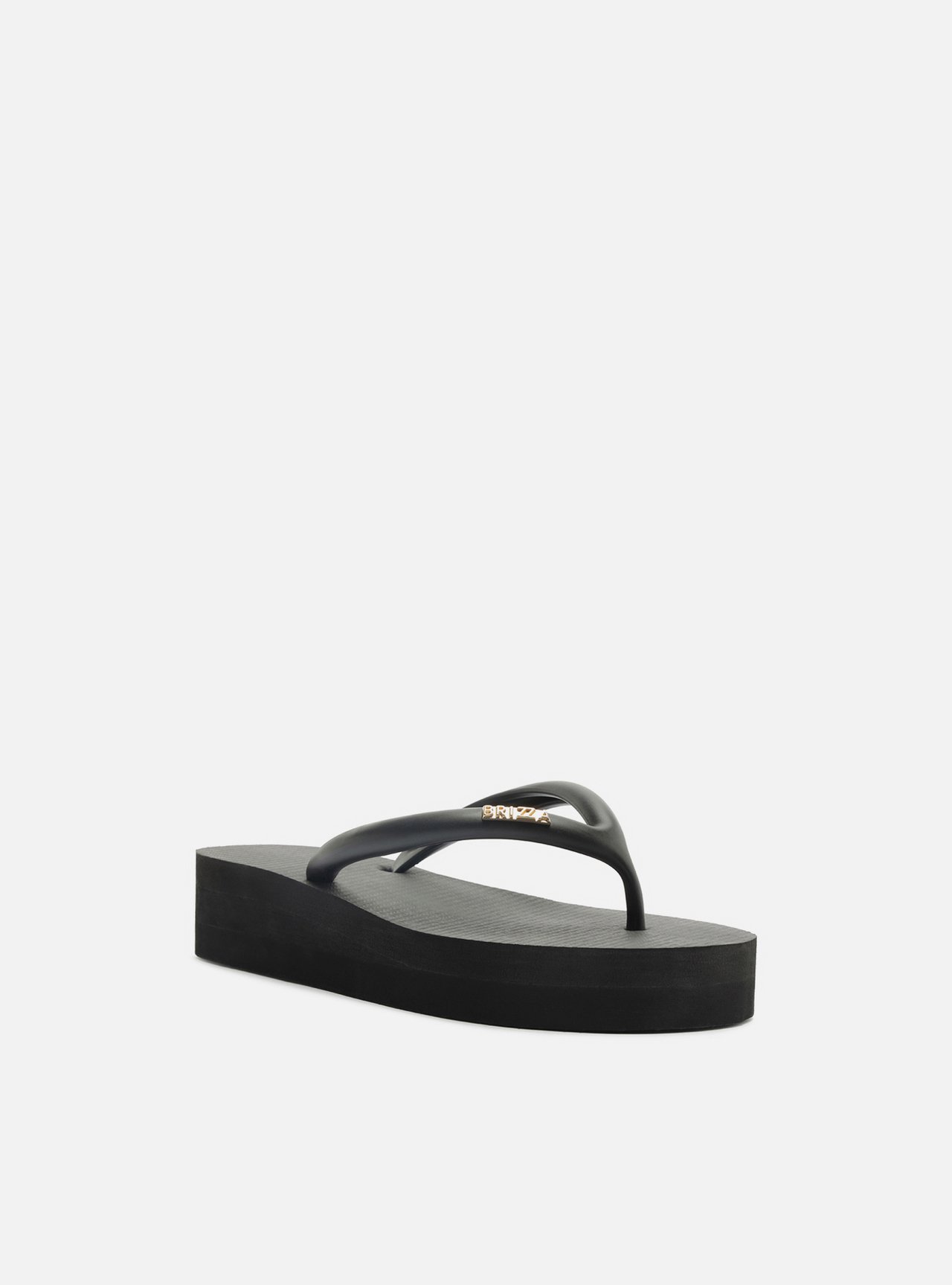 Chinelo de Dedo Preto Plataforma Metais Brizza — foto 2