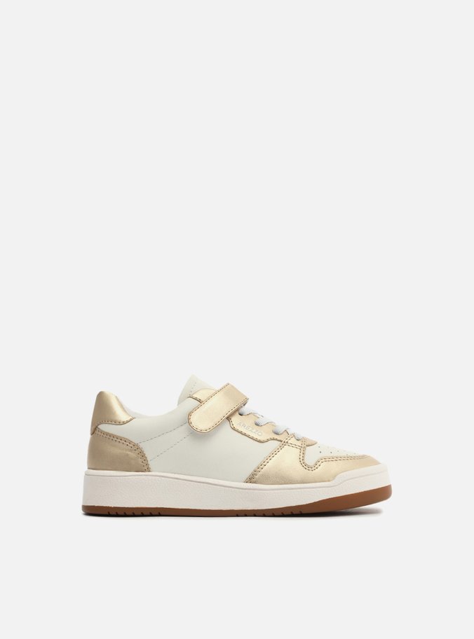 Tênis Infantil Dourado Cadarços Branco
