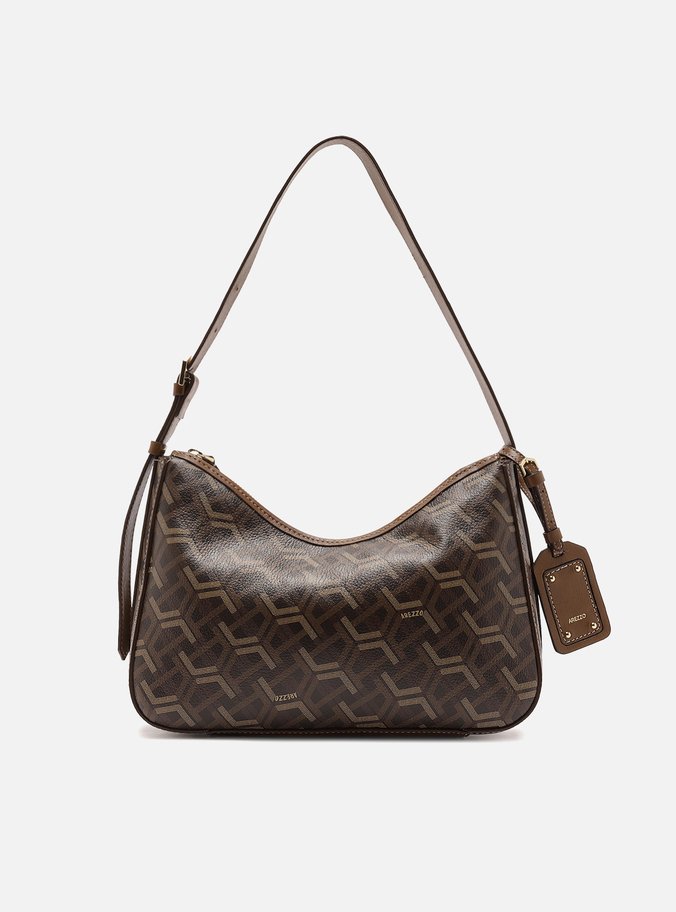 Bolsa Shoulder Marrom Couro Média Estampa