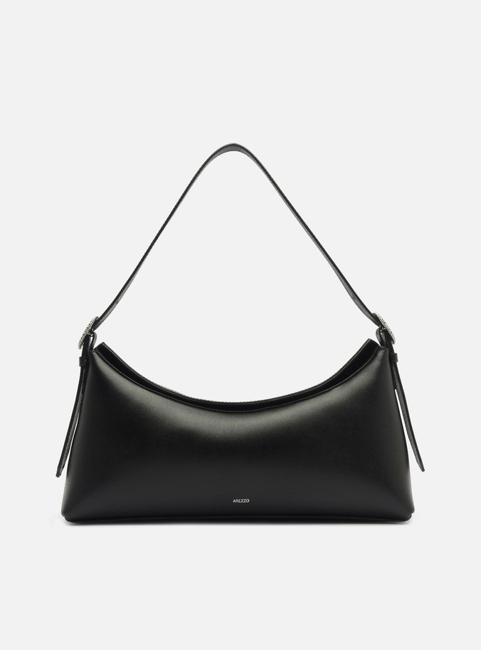 Bolsa Shoulder Preta Couro Grande Básica