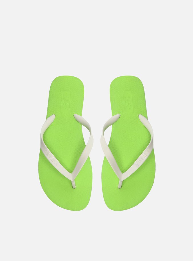 Chinelo Verde Neon e Branco Plataforma Brizza