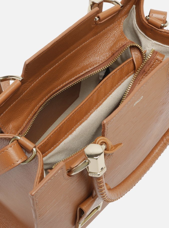 Bolsa Tote Marrom Couro Abraccio Grande