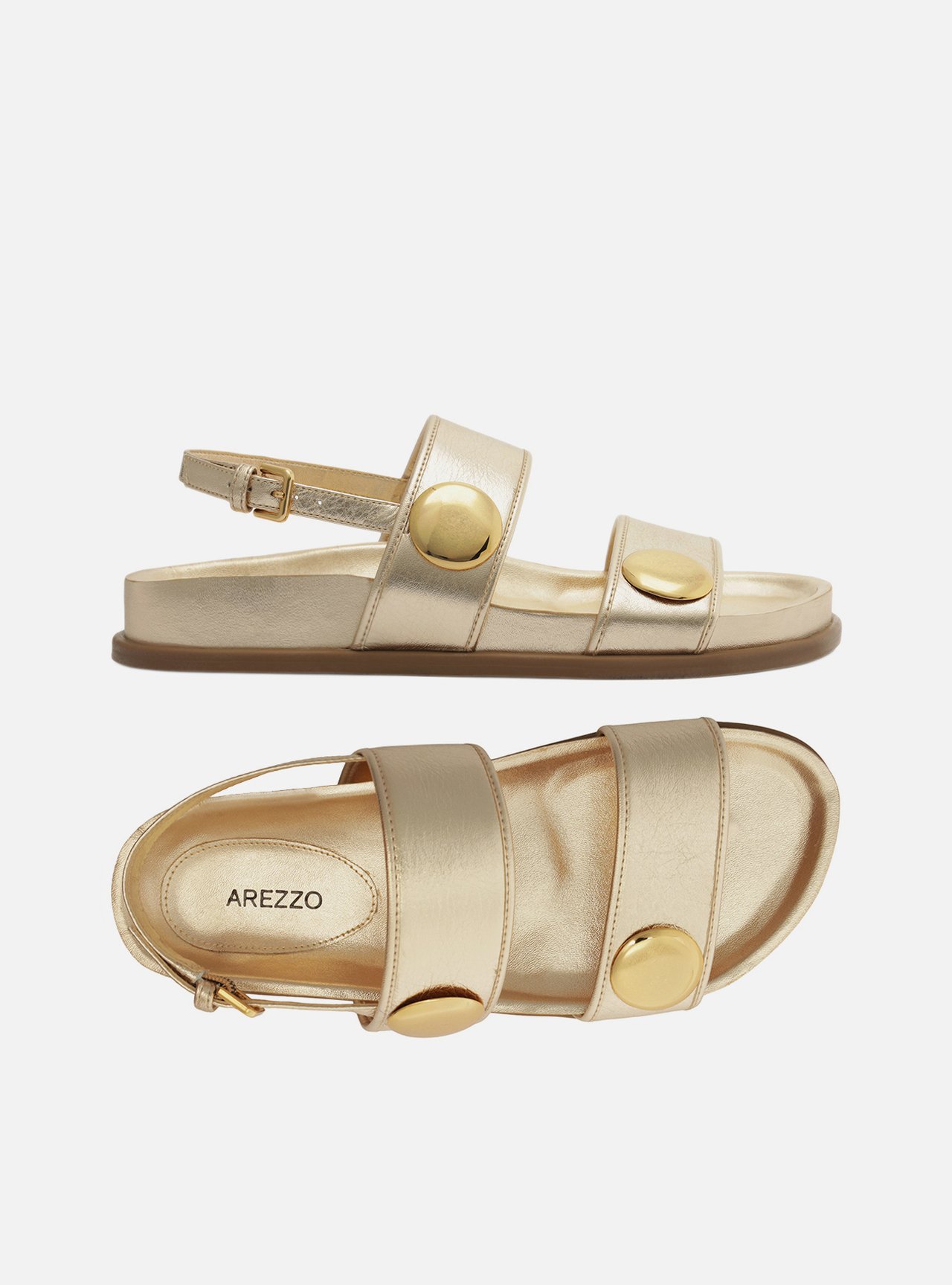 Sandália Papete Dourada Flatform Metais — foto 5