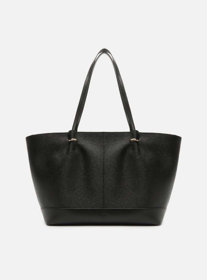Bolsa Shopping Preta Grande Metais Dourados