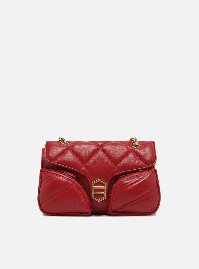 Bolsa Tiracolo Vermelha Couro Média Matelassê