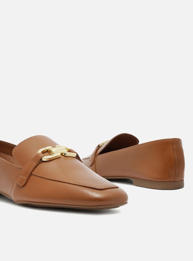 Mocassim Marrom Bico Quadrado Rasteiro