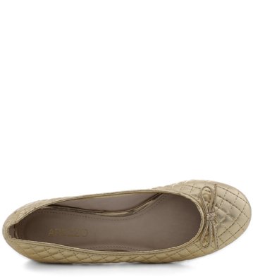 Sapatilha Metalizada Matelassê Ouro