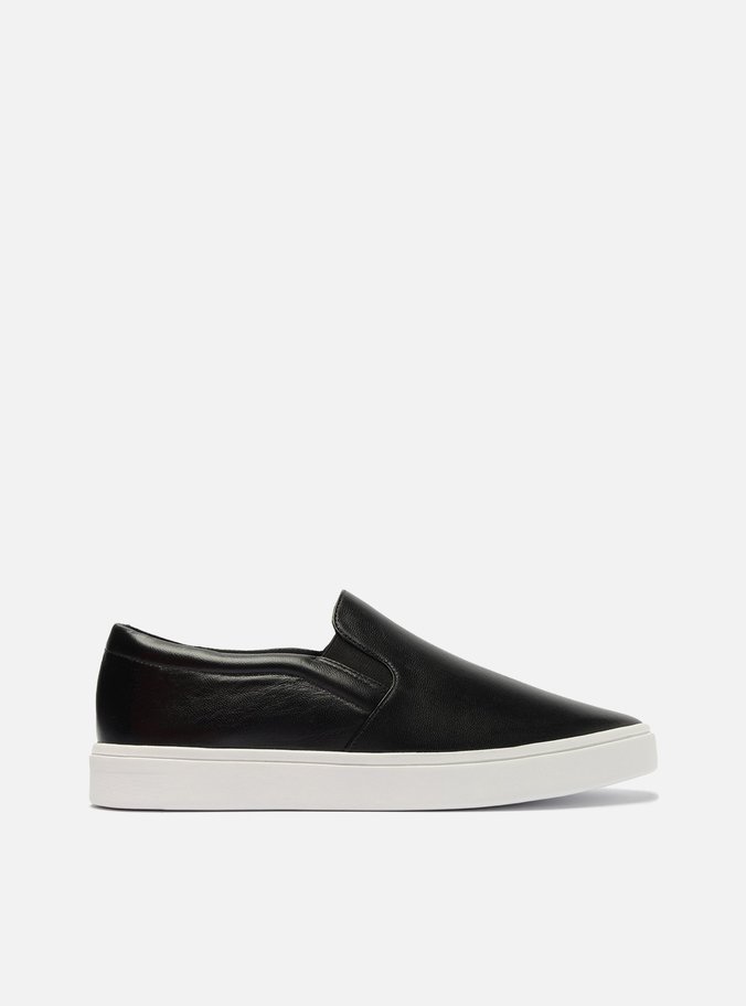 Tênis Feminino Tenis OnÃ§a Arezzo Tênis Slip On Preto Couro Básico