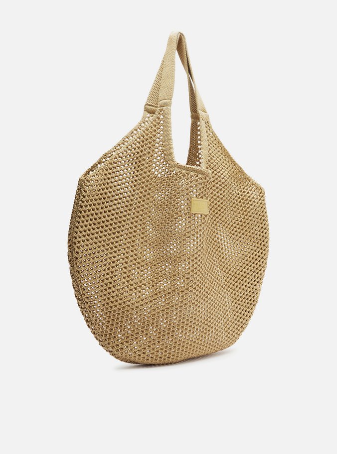 Bolsa Shopping Bege Crochê Mayra Glam Grande