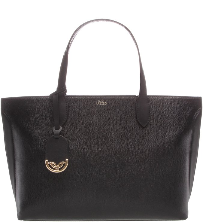 Bolsa Couro  Shopping  Grande Porto Rosso Preta