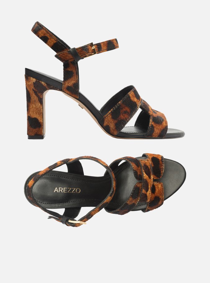 Sandália Animal Print Salto Bloco