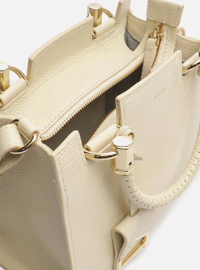 Bolsa Tote Off-White Couro Abraccio Média