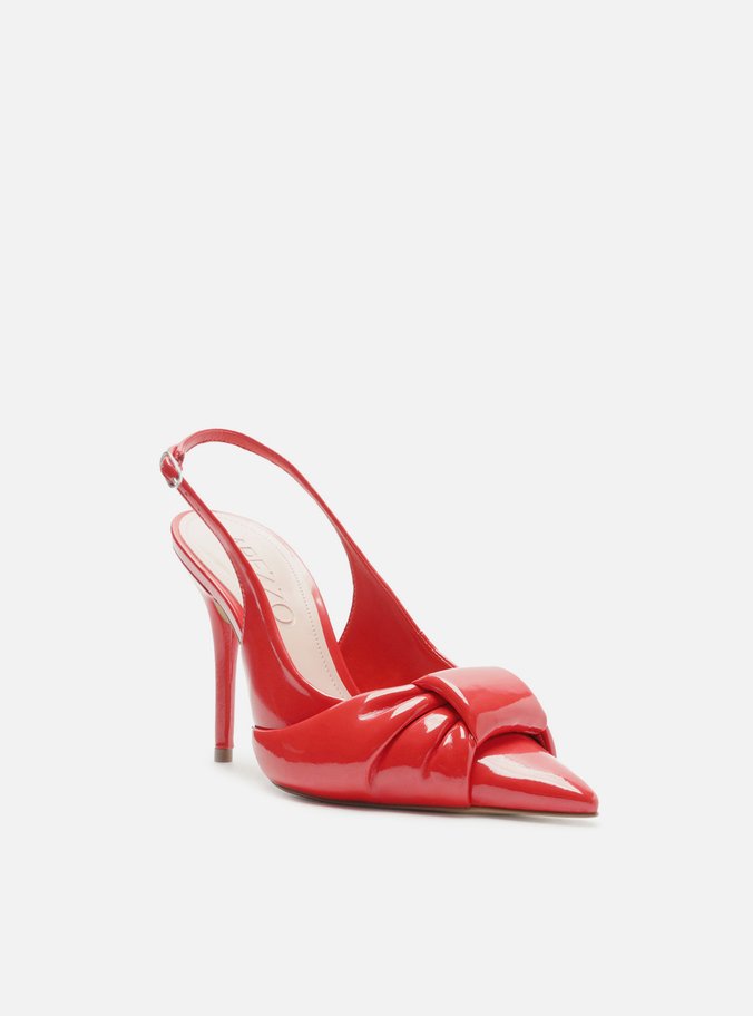 Scarpin Vermelho Verniz Slingback Puffer