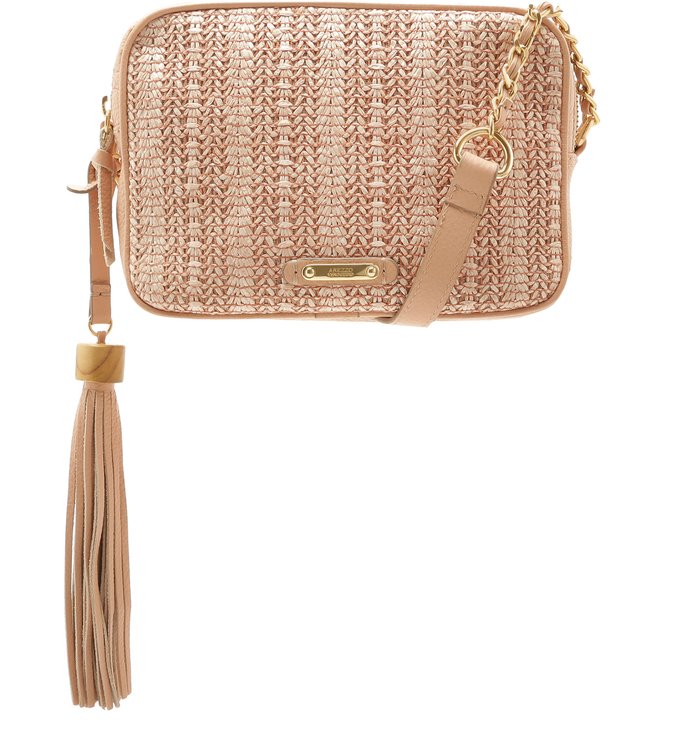 Bolsa Tiracolo Tecido Tramado Gisele Média Verano Rose