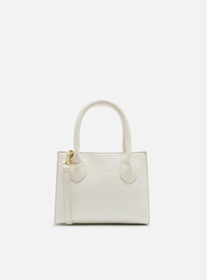 Bolsa Tote Branca Croco Pequena