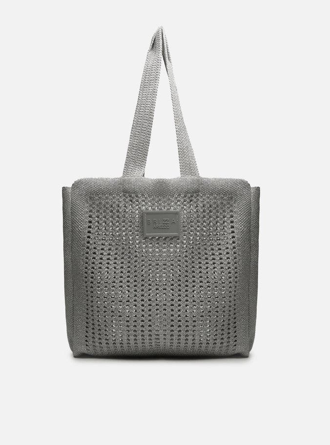 Bolsa Shopping Cinza Metal Mônaco Grande
