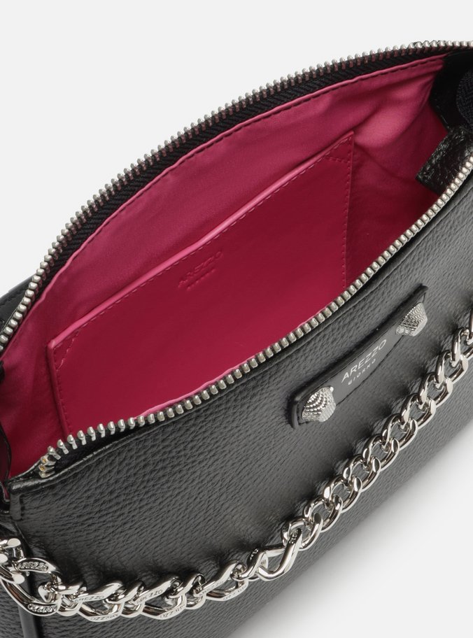 Bolsa Tiracolo Preta Pequena Corrente Tag