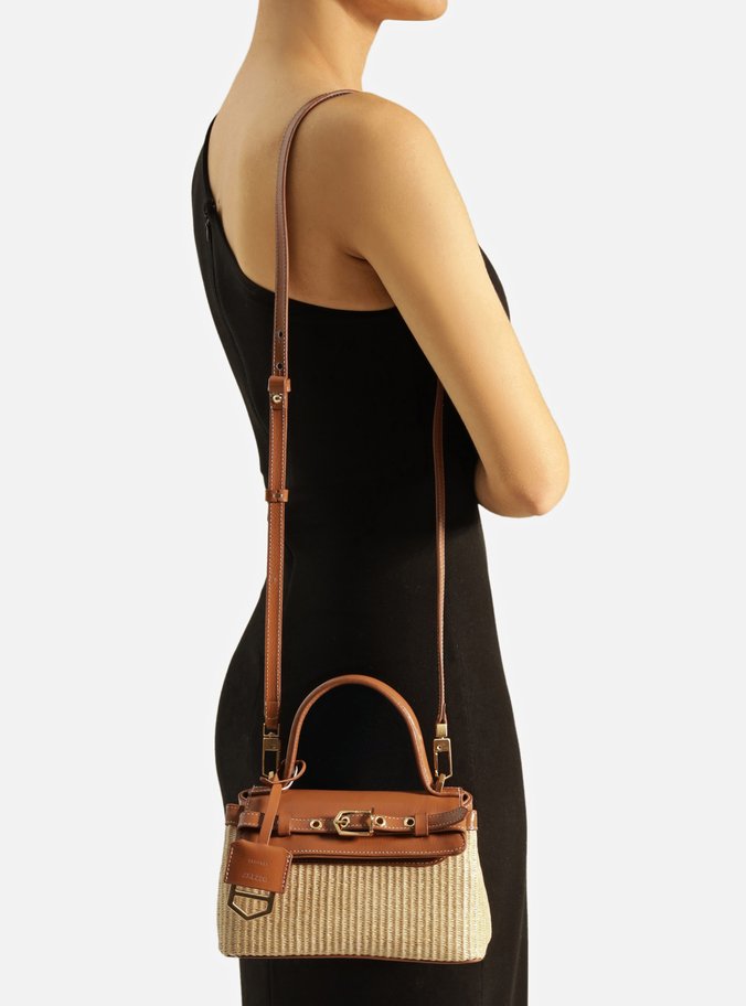 Bolsa Tiracolo Marrom Ráfia Victória Pequena