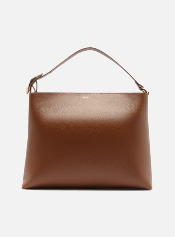 Bolsa Tote Marrom Couro Grande Básica