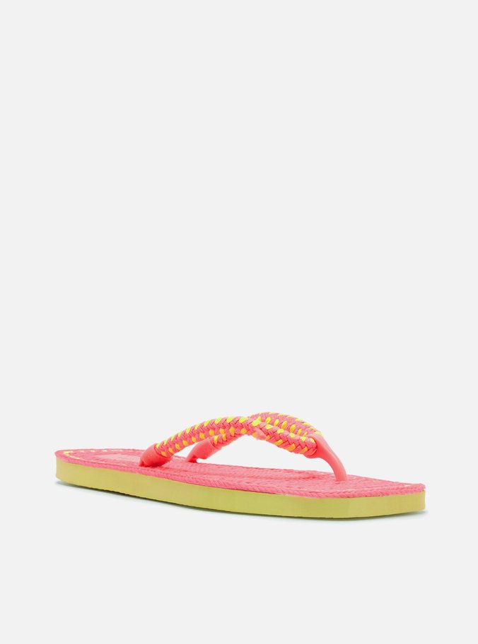 Chinelo de Dedo Multicolorido Square Crochê Brizza