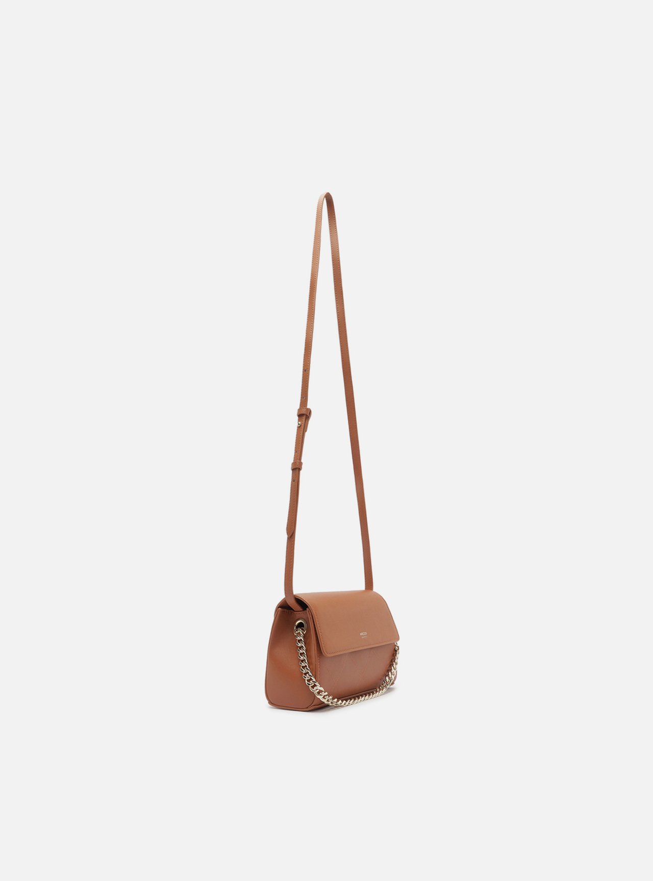 Bolsa Tiracolo Marrom Média Matelassê Alça Corrente — foto 5