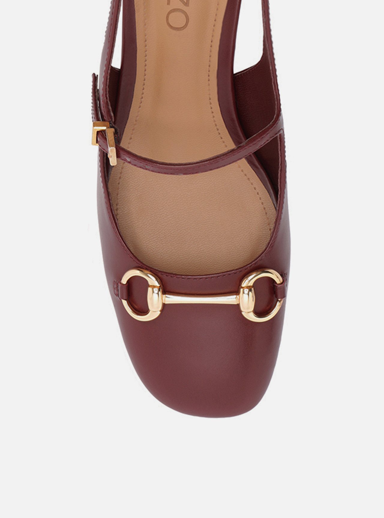 Scarpin Vermelha Couro Salto Bloco Bridão Slingback — foto 5