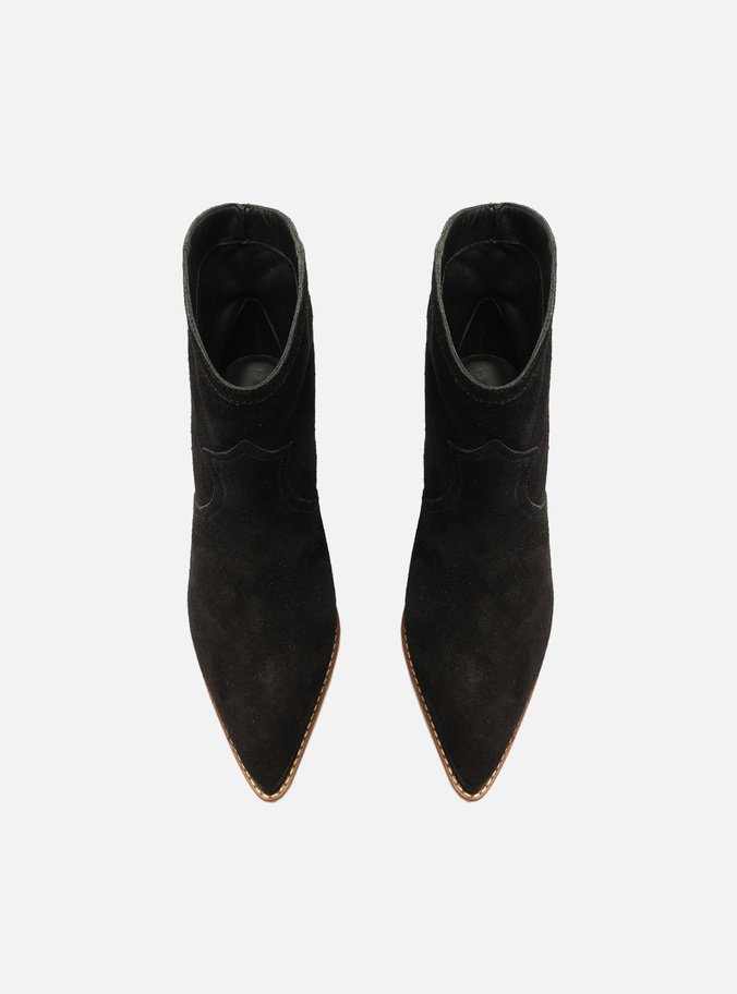 Bota Preta Camurcina Cano Curto Western