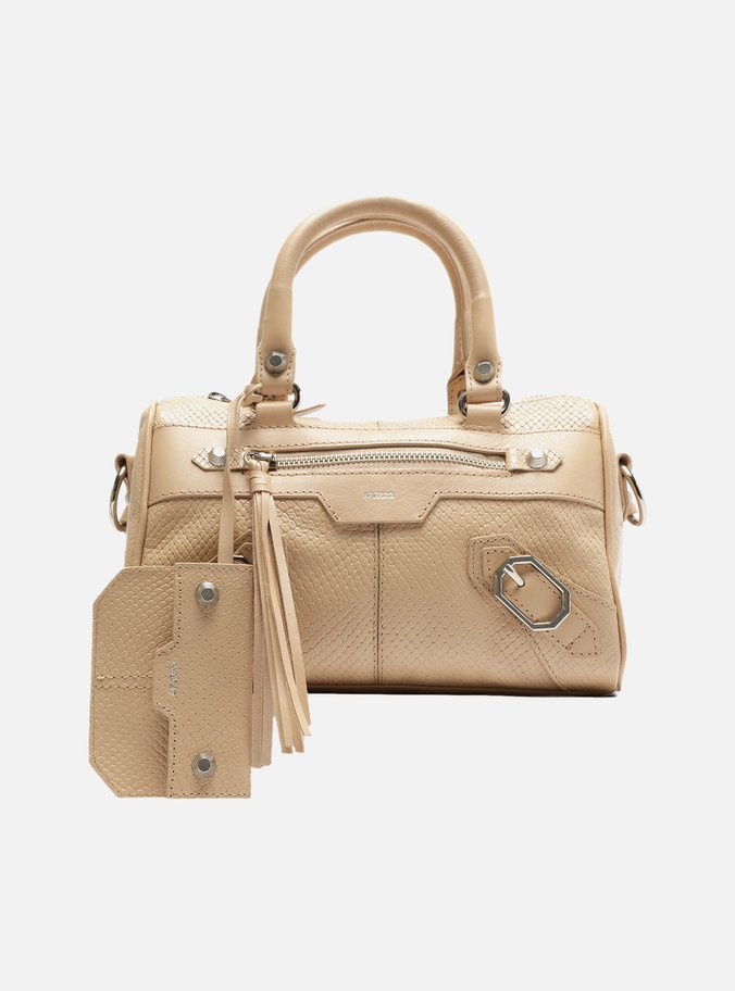 Bolsa Tote Nude Couro Snake Mafe Média