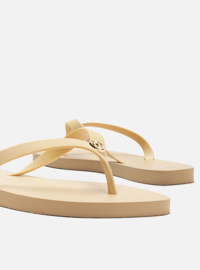 Chinelo de Dedo Bege Pedraria Brizza