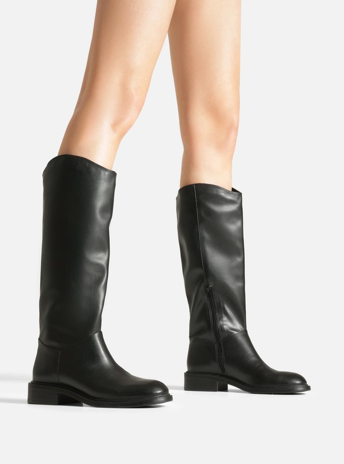 Bota Preta Cano Longo Salto Baixo Montaria