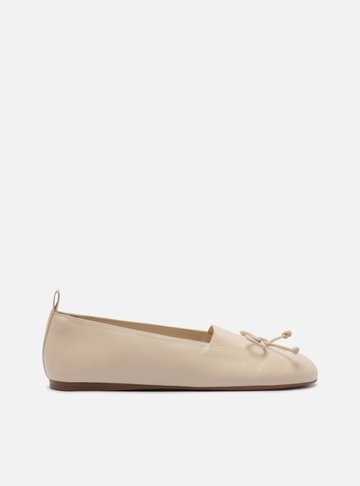 Arezzo — Sapatilha Off White Couro Elástico Laço
