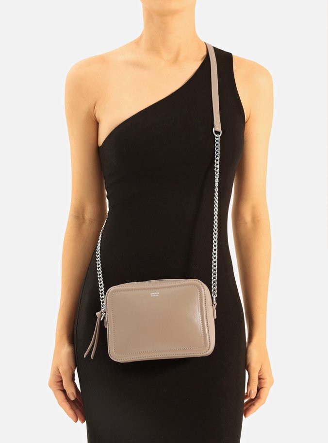 Bolsa Tiracolo Cinza Corrente Pequena