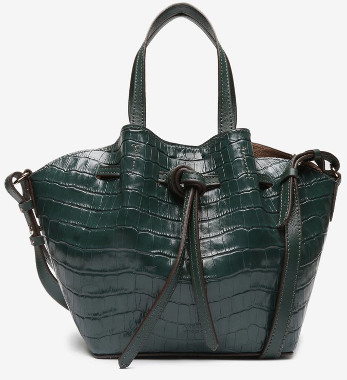 Bolsa Tote Verde Croco Manu Média Sweet Grass