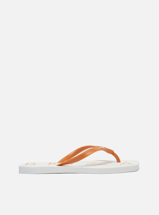 Chinelo de Dedo Branco Tira Vermelha Brizza