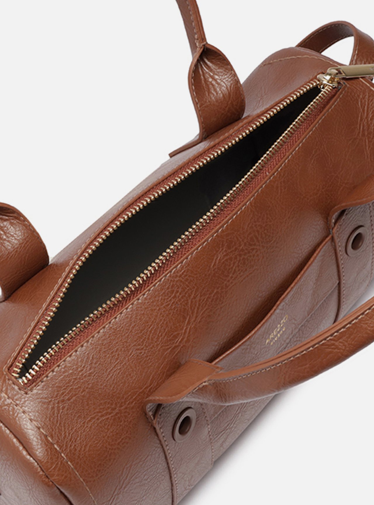 Bolsa Tiracolo Marrom Média Metais — foto 4