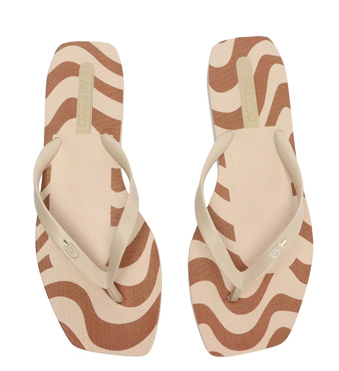 Chinelo de Dedo Off-White Estampado Square e Bag Brizza