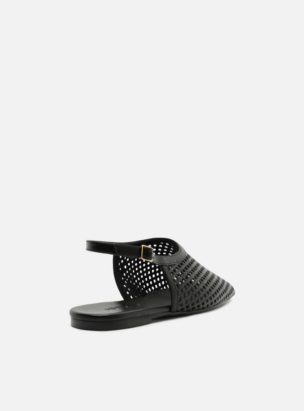 Sapatilha Marrom Bico Redondo Tiras Vazadas Slingback — foto 3