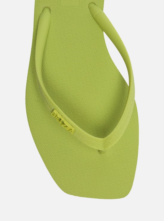 Chinelo de Dedo Verde Bico Quadrado Tiras Brizza